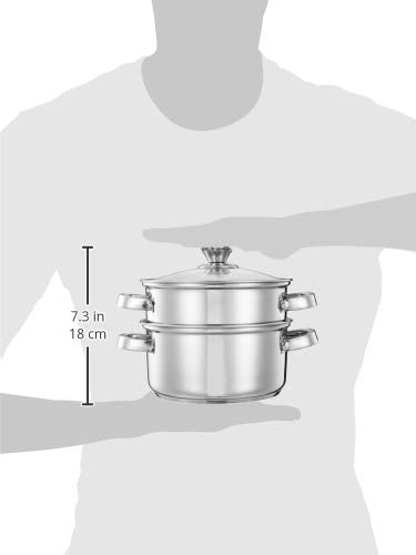 2 Tier -Stainless Steel Steamer with Glass Lid