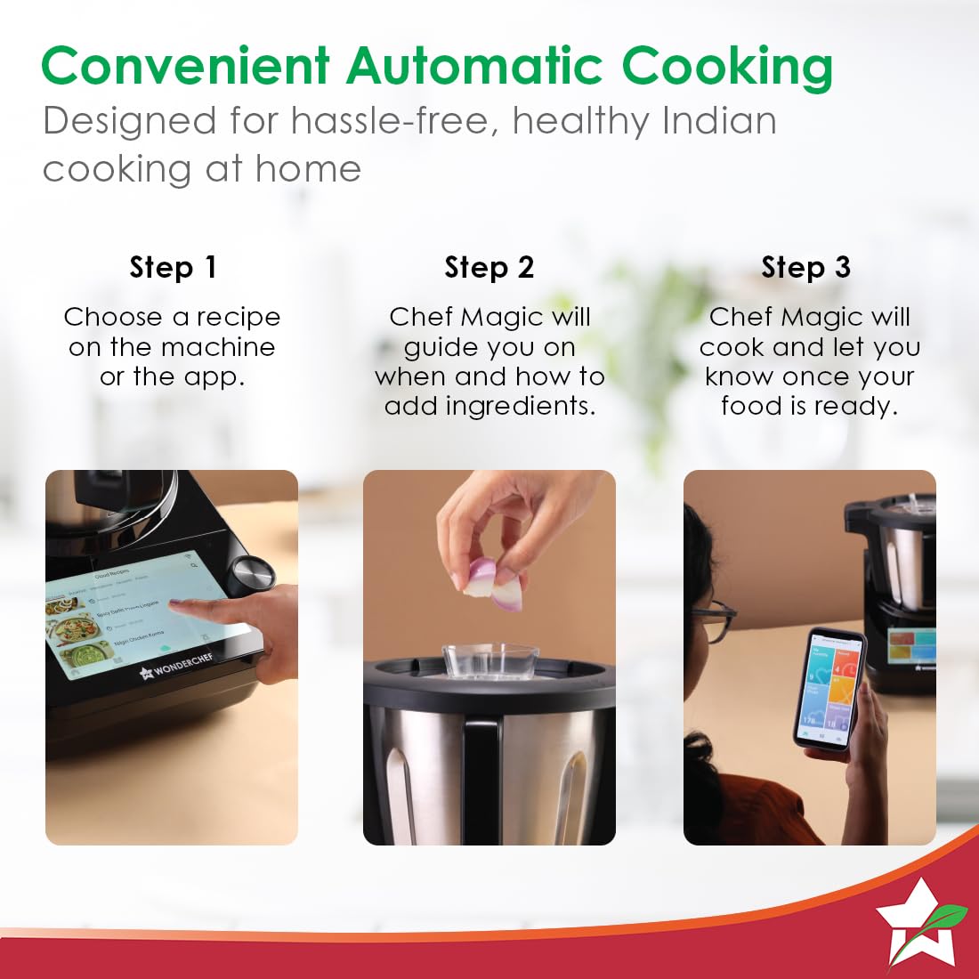 Wonderchef Chef Magic Kitchen Robot, Automatic Cooking Assistant, 500+ Recipes by Chef Sanjeev Kapoor, 15+ Cooking Modes, Create/Edit Recipes, Built-in Weighing Scale, Wi-fi & Phone App, 2-Yr Warranty