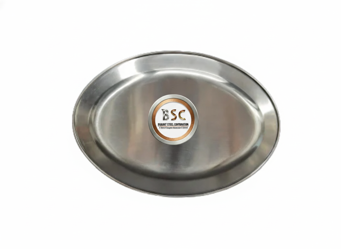 Stainless Steel Matte Finish Oval Platter