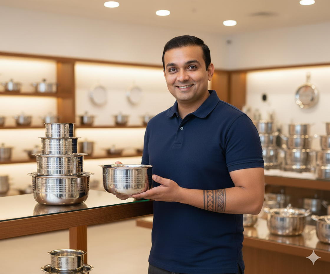 Stainless Steel Silver Touch Tope Set