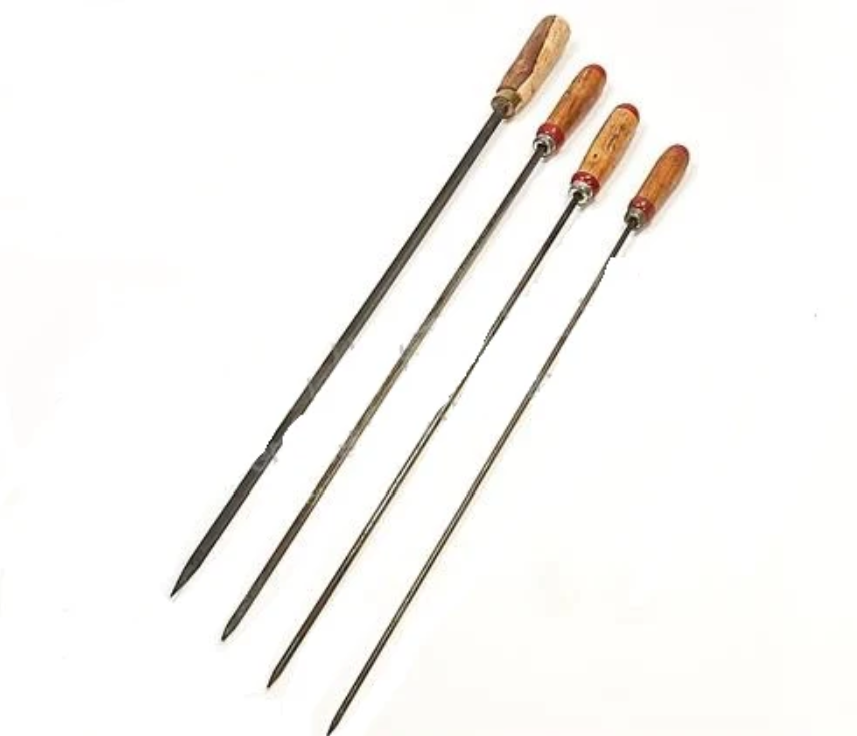 Mild Steel Rectangle BBQ Skewers with wooden handle (Multiple Sizes)