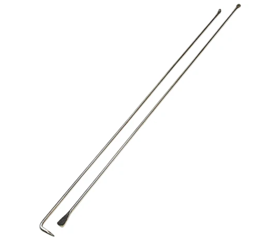 SS Skewers Set for Clay Tandoor, 39" Length for Removing Tandoori Naan Bread or Roti