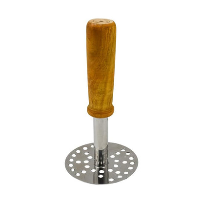 Stainless Steel Potato & Pav Bhaji Masher with Wooden Handle