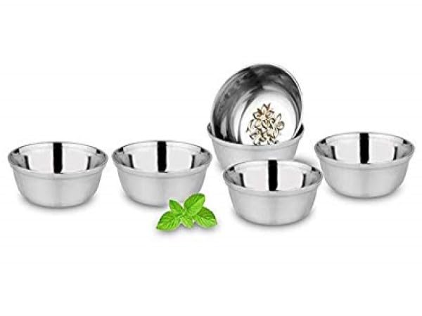Stainless Steel Heavy Gauge Laser Printed Mirror Finish Bowls, 200 ML