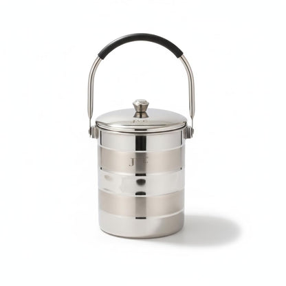 JVL Classiware Stainless Steel Milk Pot with Lid & Handle, Multi-Purpose Storage Container for Oil & Dry Storage, Durable & Hygienic Kitchen Vessel - Matt Finish (3.75 Liters)