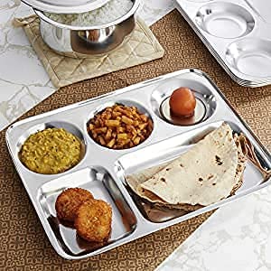 KC Stainless Steel Partition Lunch Plate 5 in1