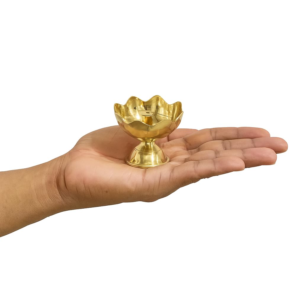 Brass Lotus Oil Diya Lamp
