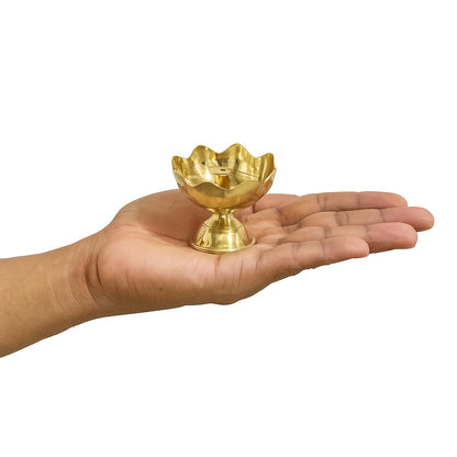 Brass Lotus Oil Diya Lamp