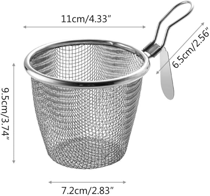 SS Fine Deep Fry Mesh Strainer with Handle (Mini)