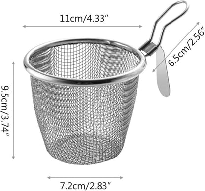 SS Fine Deep Fry Mesh Strainer with Handle (Mini)