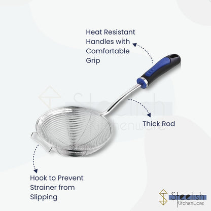 Stainless Steel Jhara Wire Skimmer for Frying (All Sizes)