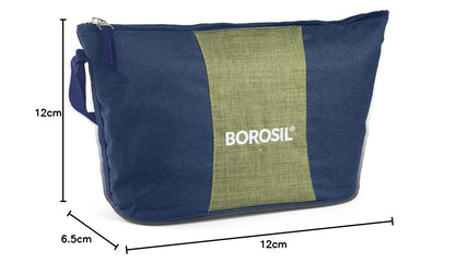 Borosil Daisy Lunchbox | 4pc (320ml x 2 Square + 240ml x 2 Round) Container Set