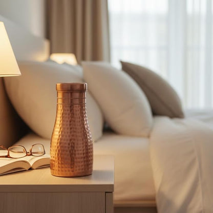 Copper Water Bottle with Inbuilt Glass 1000ml