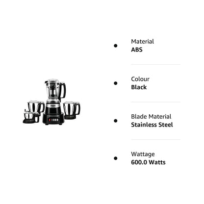 Panasonic Heavy Duty Mixer Grinder For Kitchen MX-AV425 (Charcoal Black) Elements Series Powerful 1500W(MMLW) 4 Jar(Three-304 Stainless Steel & 1Juicer Extractor Jar)|5 Years Motor Warranty