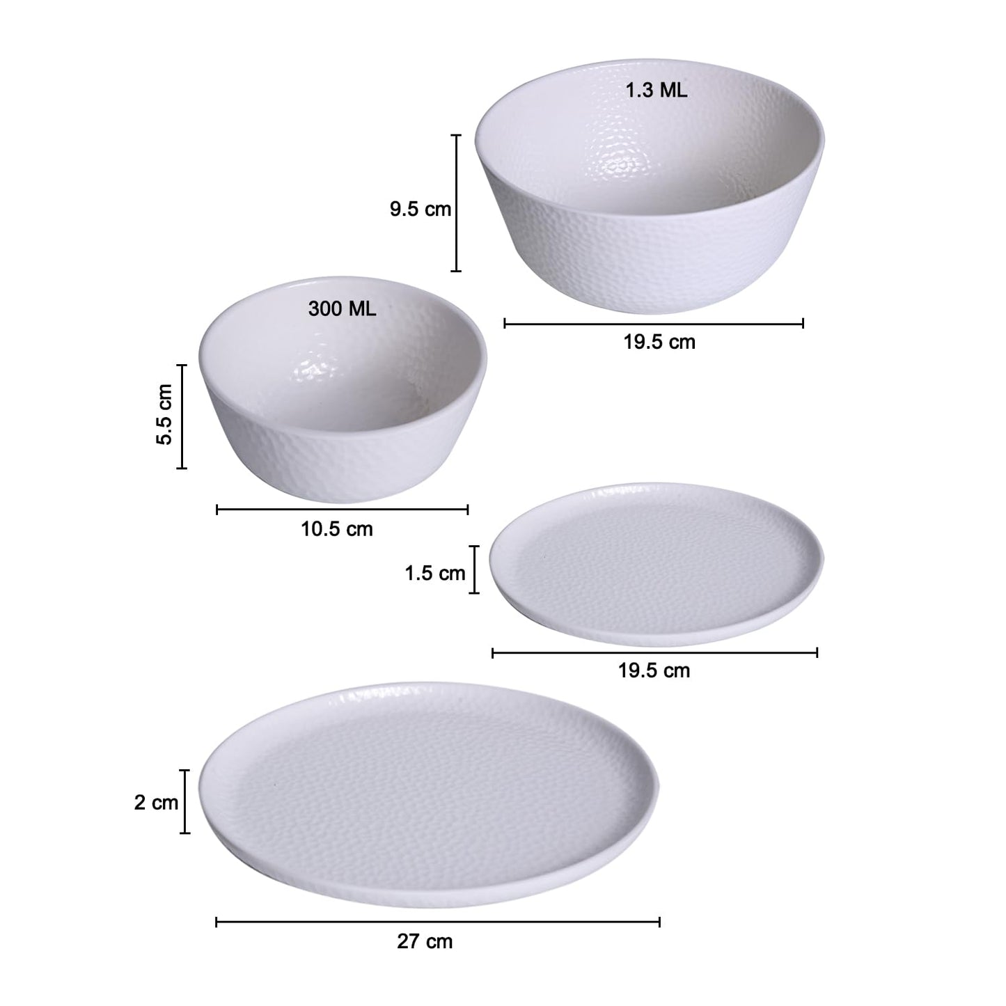 White 20 pcs Melamine Dinner Set