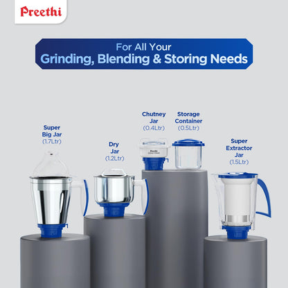 Preethi Mixer Grinder - Blue Leaf Platinum 750 Watts