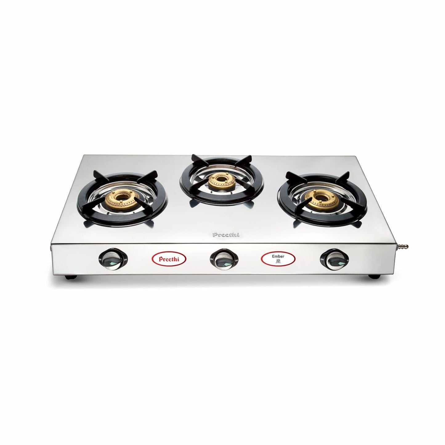 Preethi Ember Stainless Steel 3-Burner Gas Stove, Manual