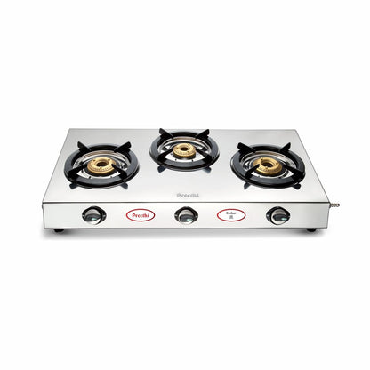 Preethi Ember Stainless Steel 3-Burner Gas Stove, Manual