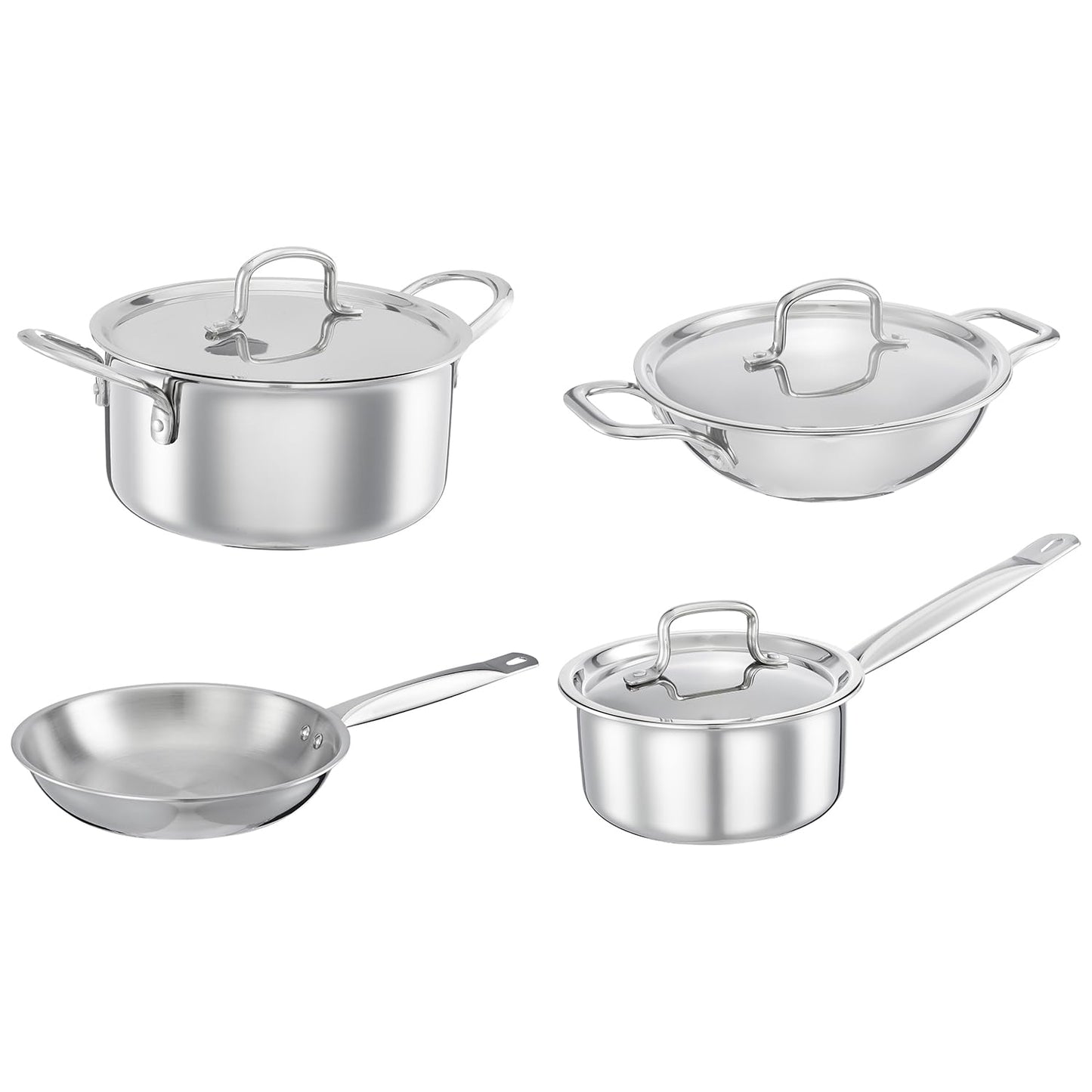 Stainless Steel Triply Cookware Set 4pcs Set