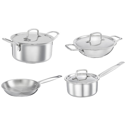 Stainless Steel Triply Cookware Set 4pcs Set