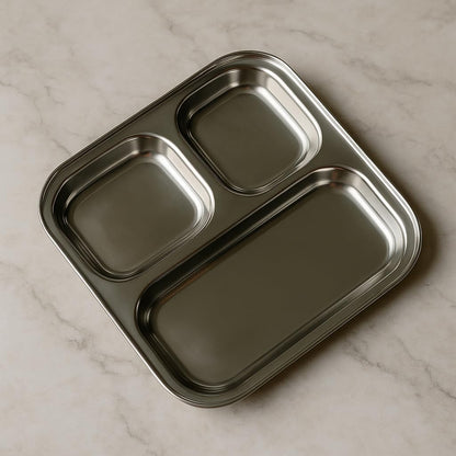 SS Square Breakfast Partition Plate
