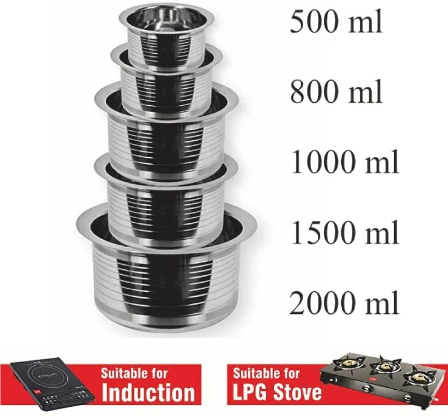 Stainless Steel Silver Touch Tope Set