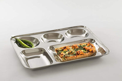 KC Stainless Steel Partition Lunch Plate 5 in1