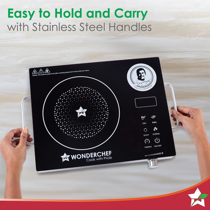 Wonderchef Easy Cook Infrared Cooktop | 2200 Watt Induction Cooktop | LED Digital Panel | Smart Touch Buttons | 2 Year Warranty