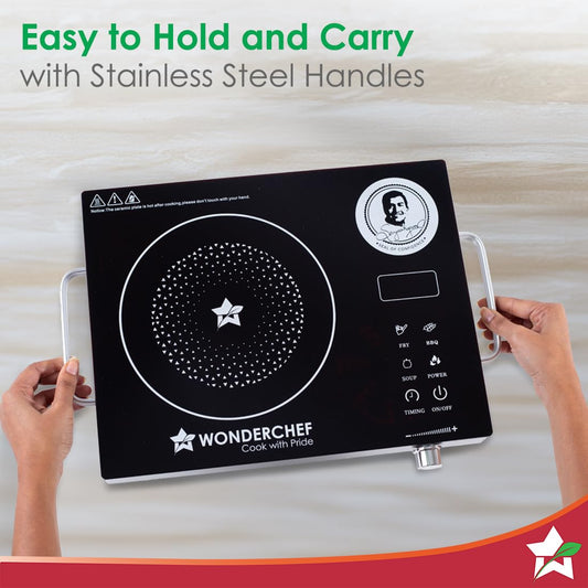 Wonderchef Easy Cook Infrared Cooktop | 2200 Watt Induction Cooktop | LED Digital Panel | Smart Touch Buttons | 2 Year Warranty