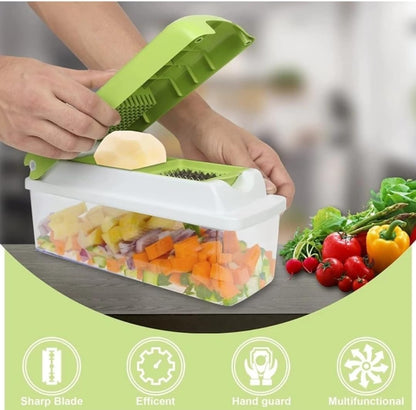 Vegetable & Fruit Cutter Dicer Multi-Utility, 12 In 1