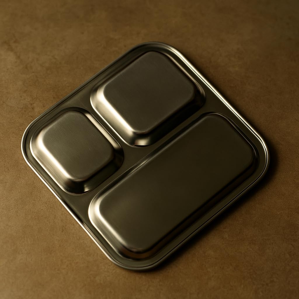 SS Square Breakfast Partition Plate