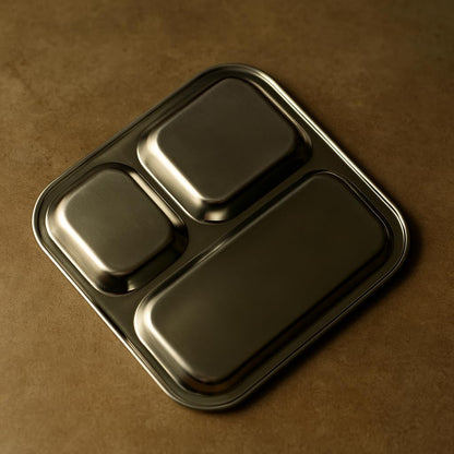SS Square Breakfast Partition Plate