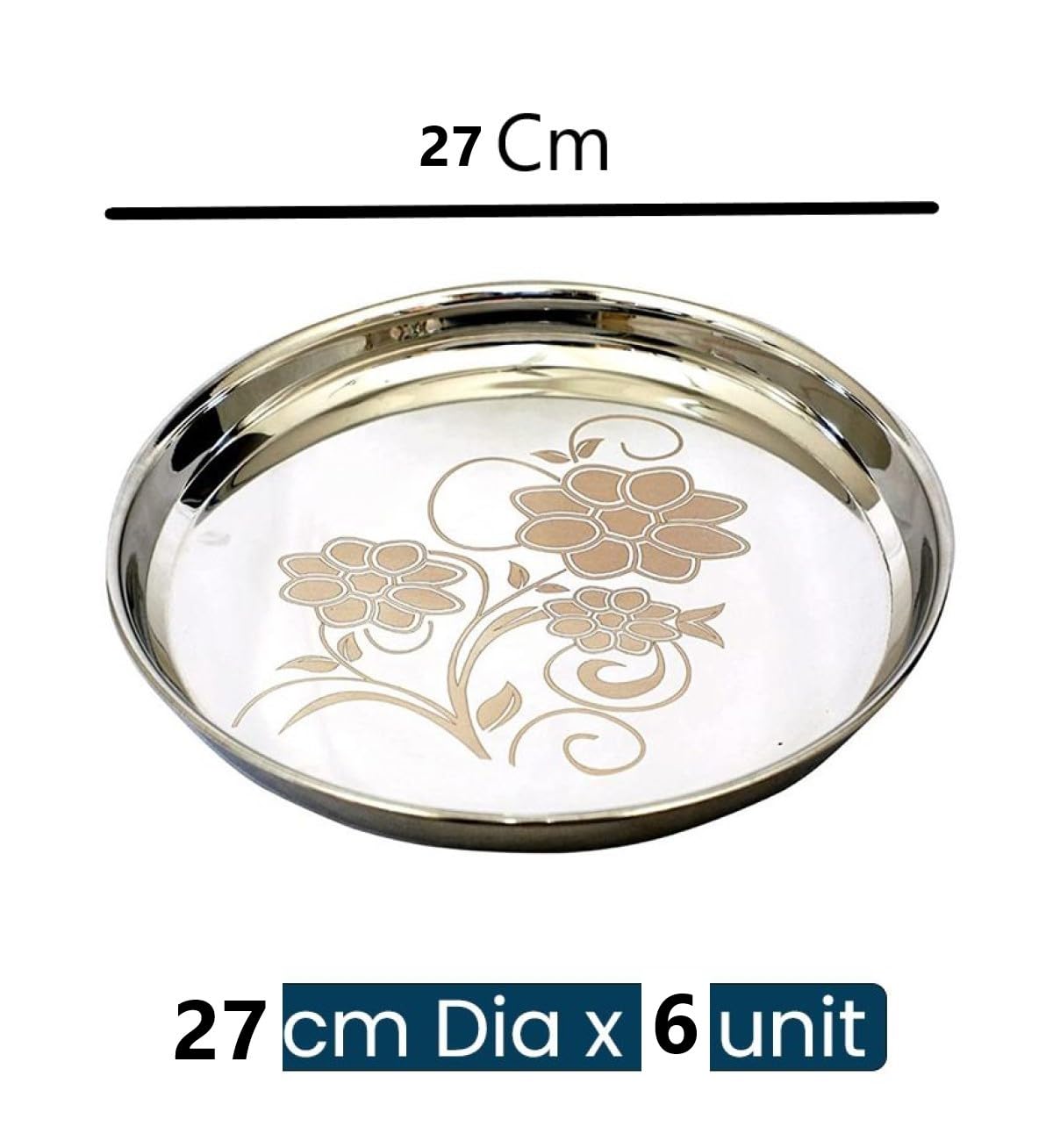 Stainless Steel Laser Printed Dinner Plate (All Sizes)