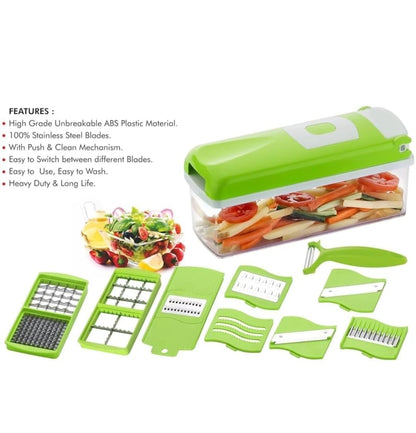 Vegetable & Fruit Cutter Dicer Multi-Utility, 12 In 1