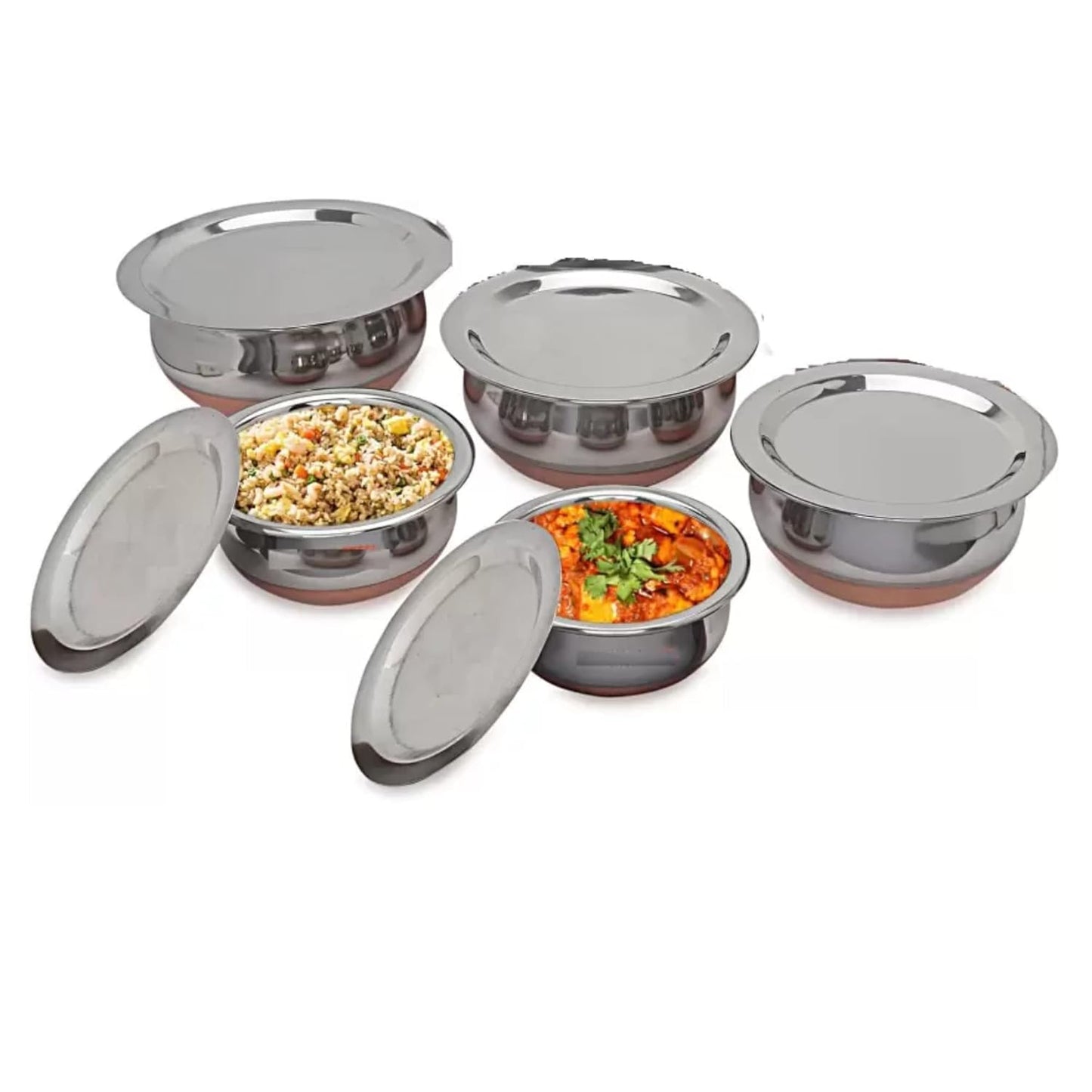 Copper Bottom Stainless Steel Handi Cookware Set with Lids
