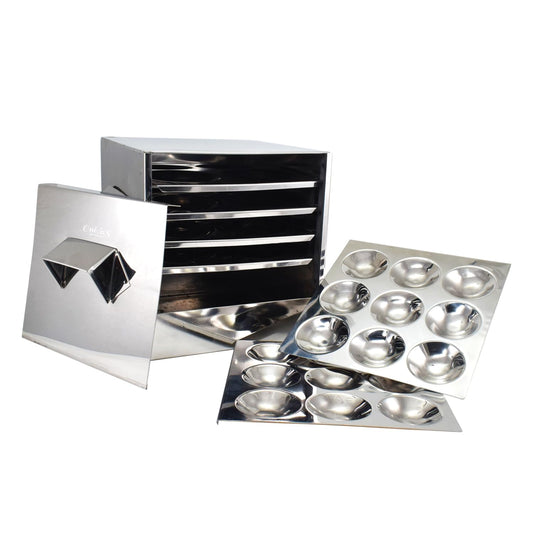 Stainless Steel Square Cubic Idly cooker 16 idlies - Gas stove and Induction Stove Compactible – FOR HOME USE ONLY