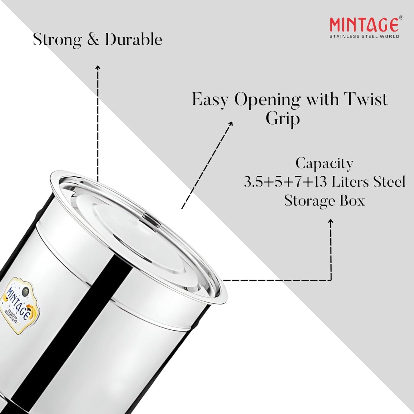 SS Plain Pavali Drum (Multiple Sizes)