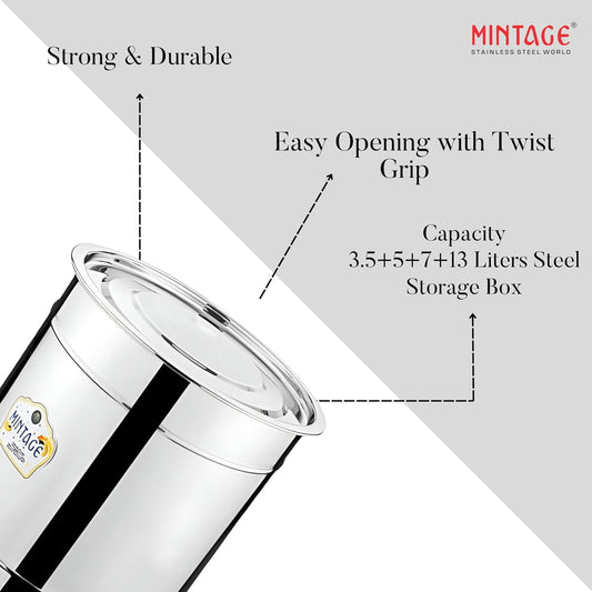 SS Plain Pavali Drum (Multiple Sizes)