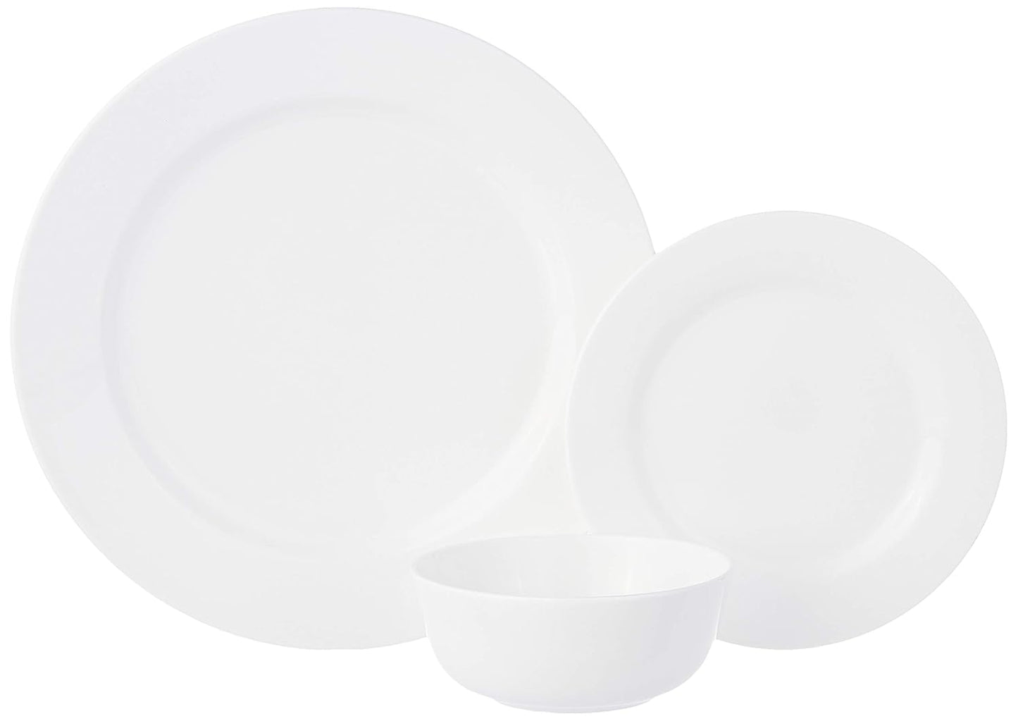 Plain White Melamine Dinner Set