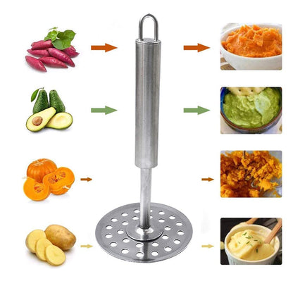 Full Stainless Steel Potato Masher Vegetable Masher or Pav Bhaji Masher