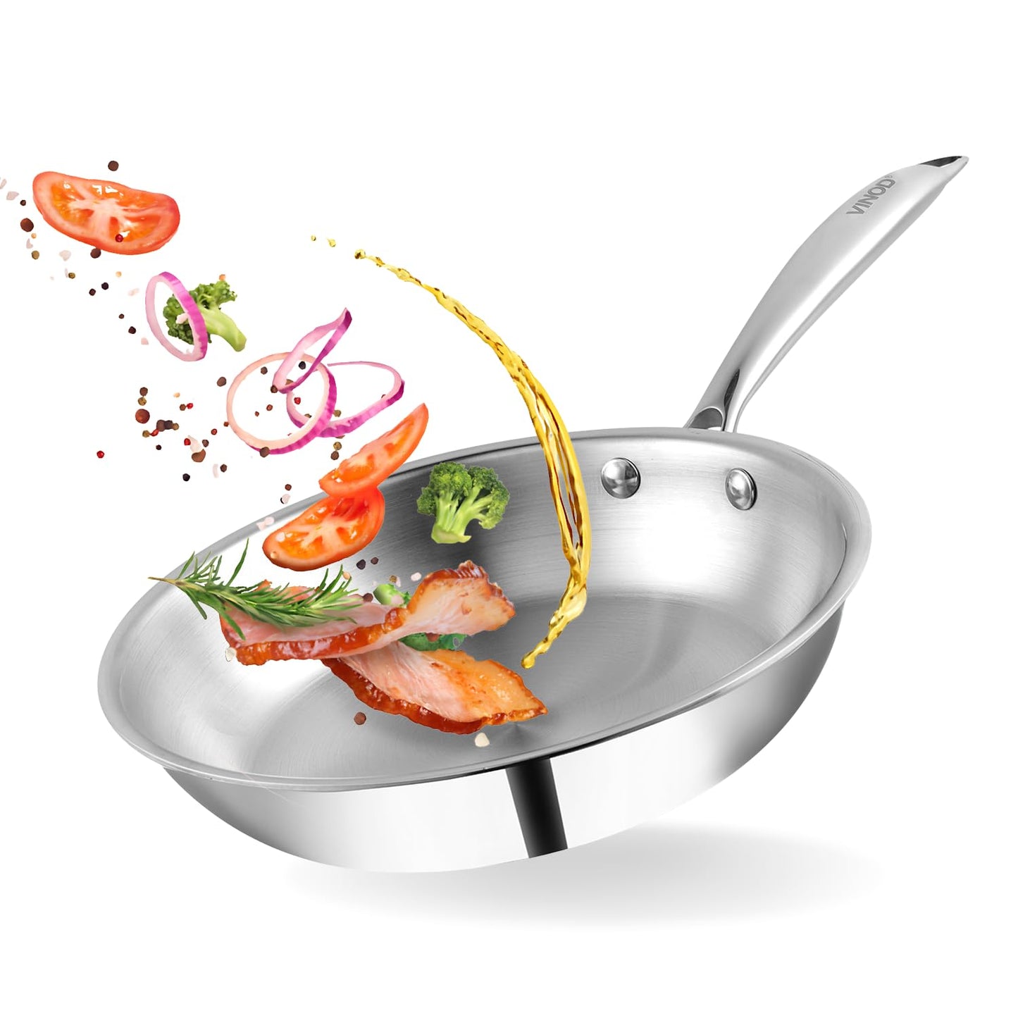 Vinod Stainless Steel Fry pan (All Sizes)