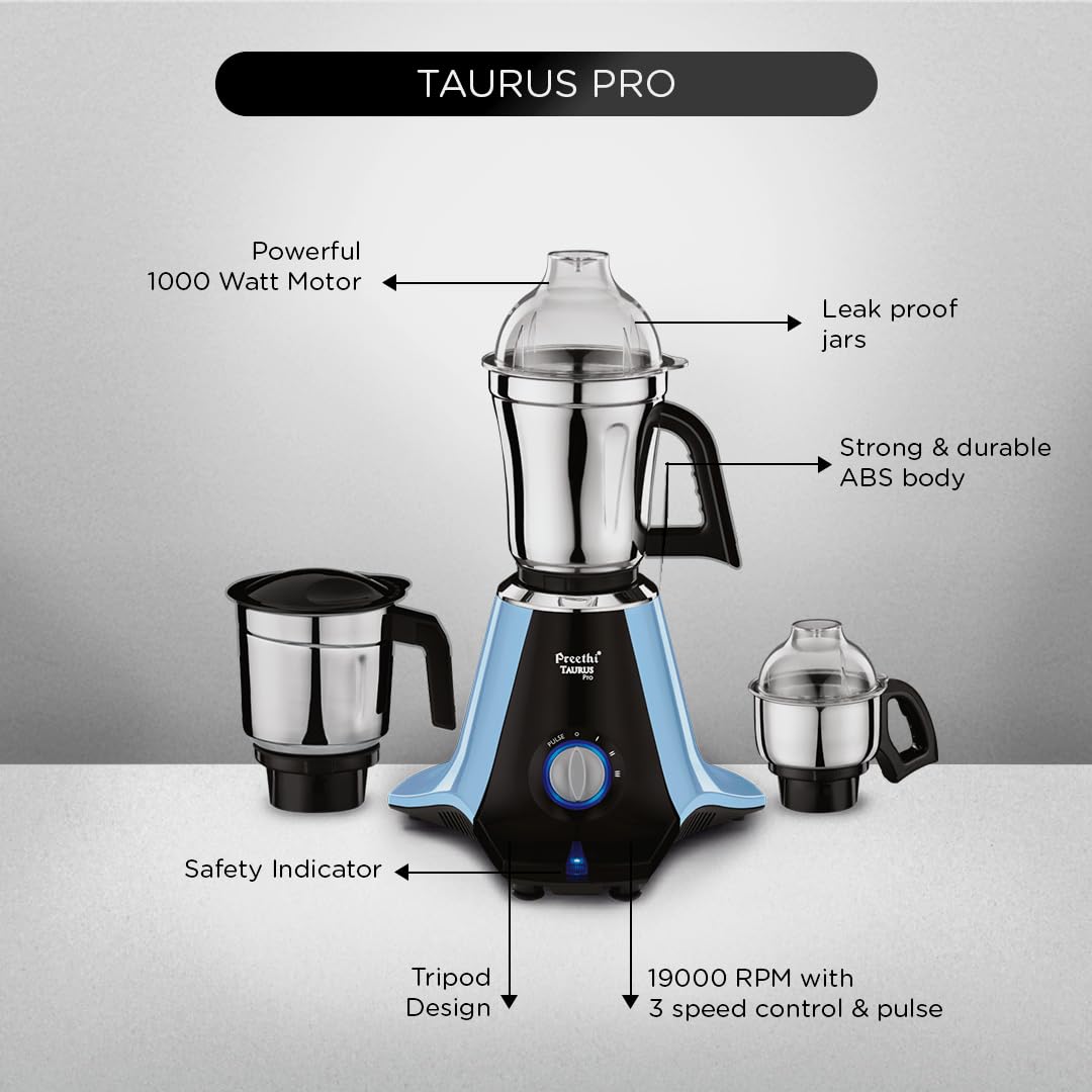 Preethi Taurus Pro Mixer Grinder 1000 Watts
