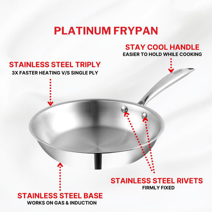 Vinod Stainless Steel Fry pan (All Sizes)
