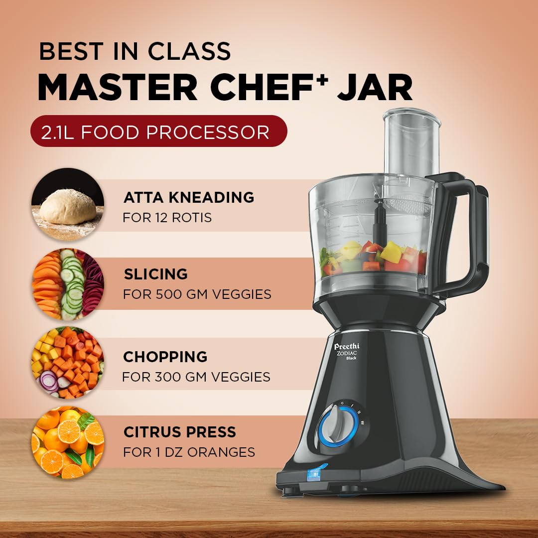 Preethi Mixer Grinder - ZODIAC Black 750 Watts