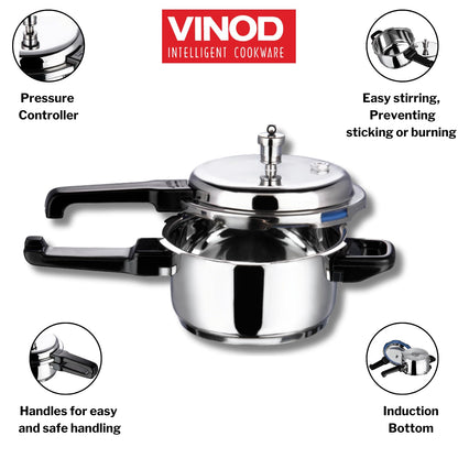 Vinod Stainless Steel Triply Pressure Cookers (All Sizes)