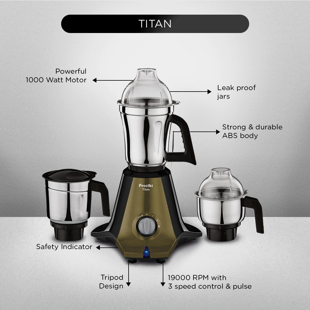 Preethi Mixer grinder TITAN 1000 Watts