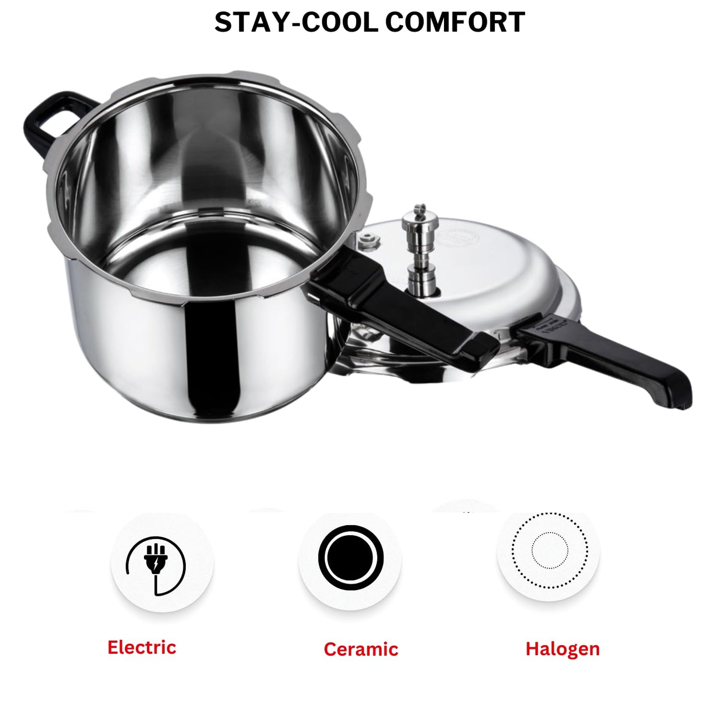 Vinod Stainless Steel Triply Pressure Cookers (All Sizes)