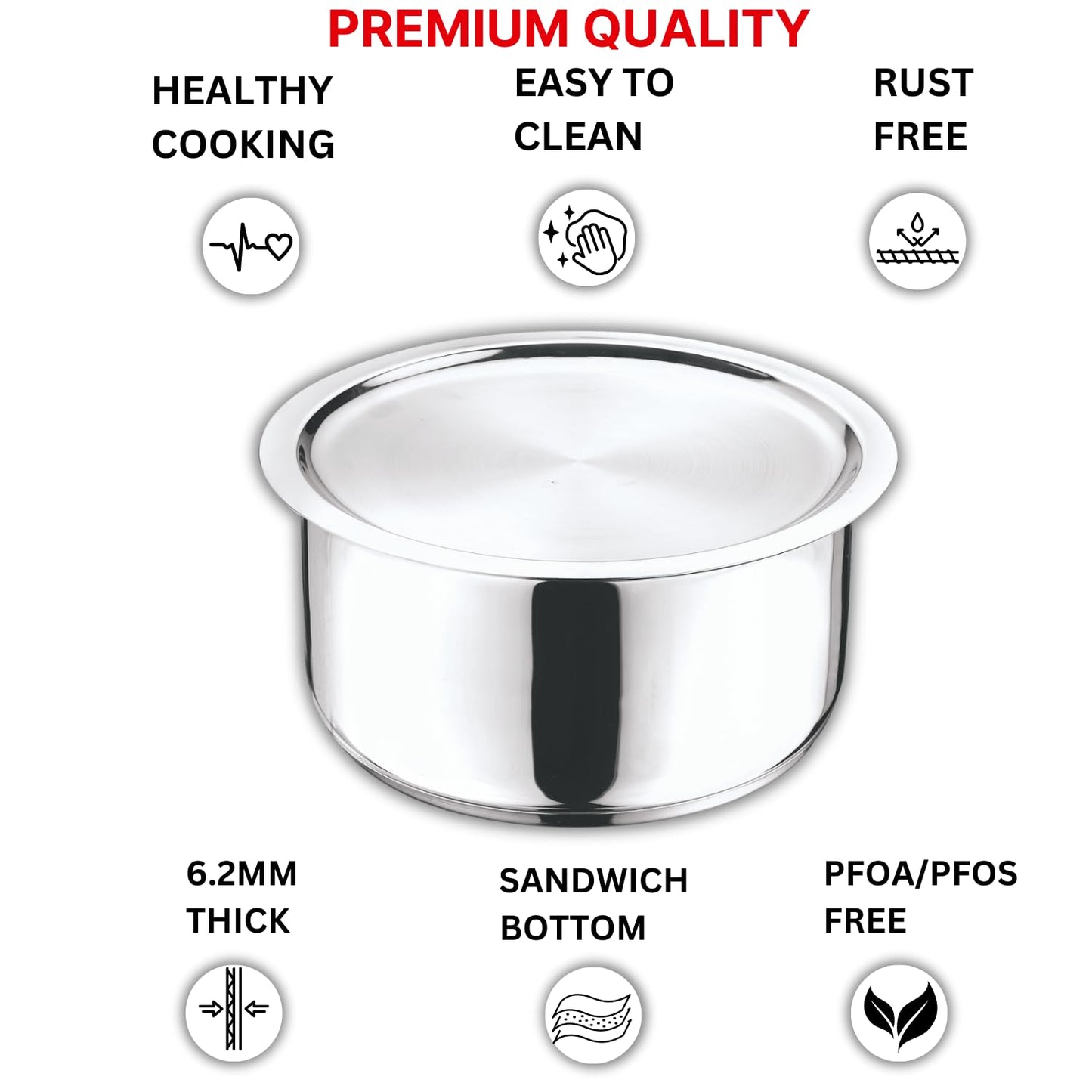 Vinod Stainless Steel Triply Tope (All Sizes)