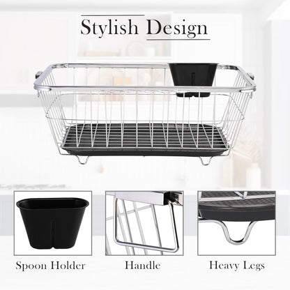 Stainless Steel Dish Drainer Tokra with Drain Tray + Cutlery Stand