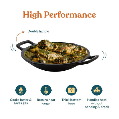 Cast Iron Cookware Shallow Kadai